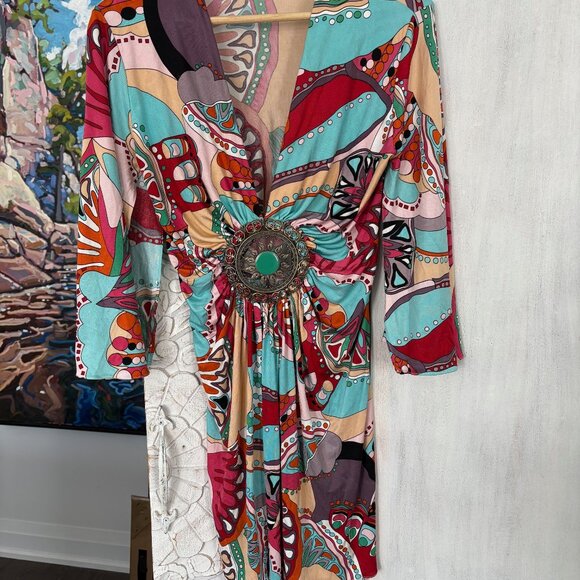 SKY Brand Vintage Top with Medallion Silk Knit Size Medium - Picture 6 of 11